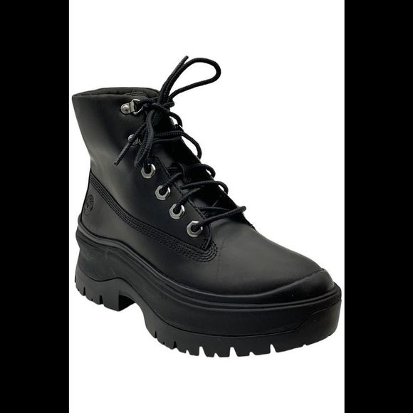 Timberland Roxie Lane Leather Lug Lace-Up Boots Black - Medium - Picture 1 of 3